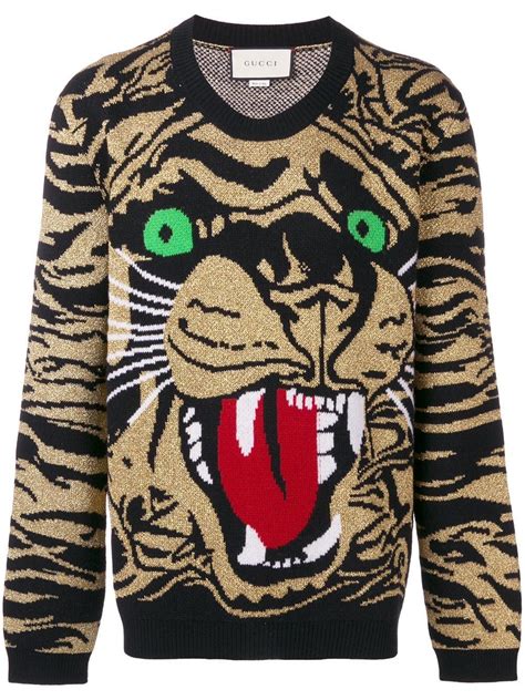 gucci gold tiger sweater|Gucci tiger collection.